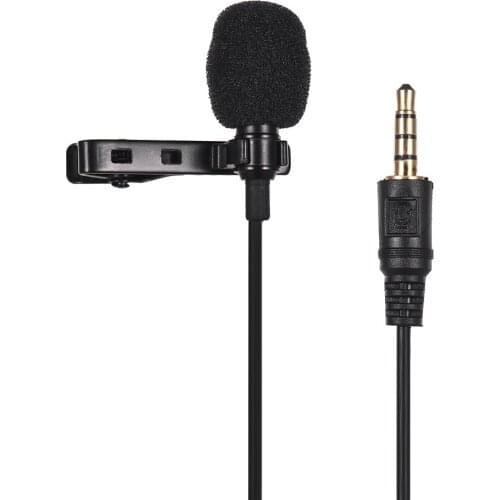 Mini Tie Lapel Clip-on Wired Microphone Mic 3.5mm Plug for Smartphone PC Laptop Chatting Singing Karaoke with Carry Case
