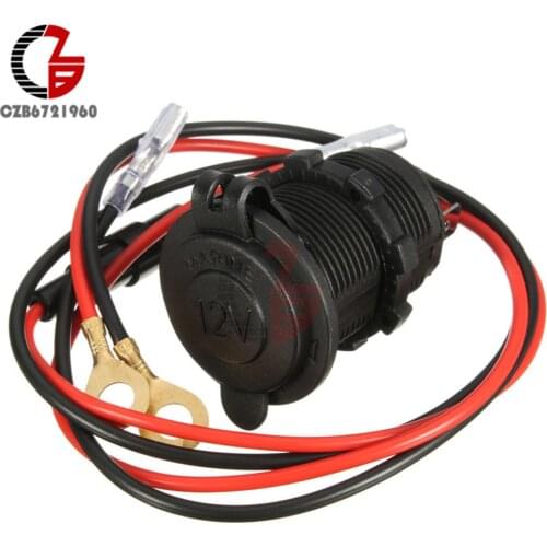 12V to 24V Waterproof Cover Plug Jack Motor Car Lighter Duct Power With 60cm Cable Wire Connector 10A Protection Fuse