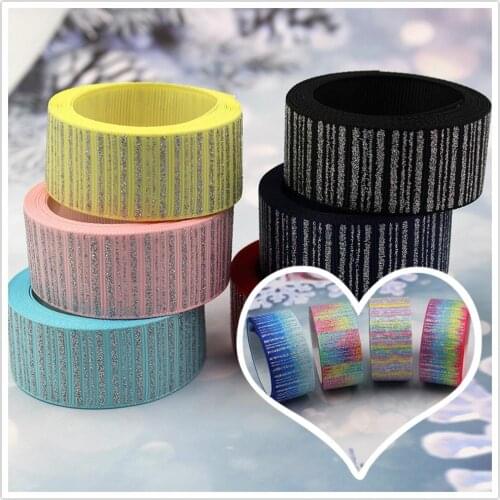 Silver Powder Shiny Glitter Grosgrain Ribbon 1" (25mm) Wide 10Yards For DIY Handmade Hair Bow Clip Accessories L-201118-1349