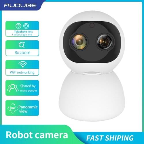 HD 1080P Dual Lens PTZ Wifi 8XP Zoom Camera indoor Auto Tracking Cloud CCTV Home Security IP Camera 3MP Audio Speed Dome Camera