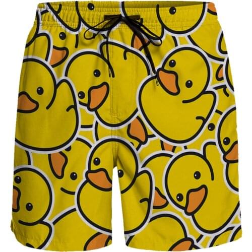 Chindren Casual Shorts Little Yellow Duck Short Pants Breathable Quick Dry Beach Pants Running Sports Shorts Men Board Shorts