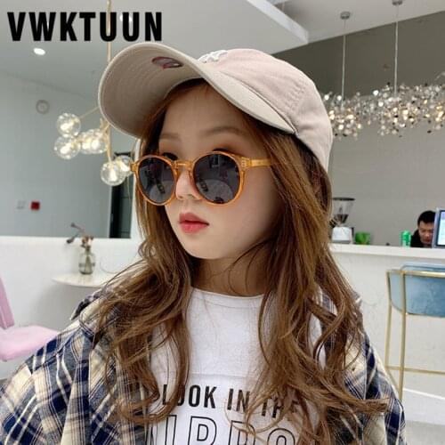 VWKTUUN Sunglasses Girls Boys 2020 Korean Sun glasses Childlren UV400 Sport Eyewear New Sunglass Child Points Round Glasses