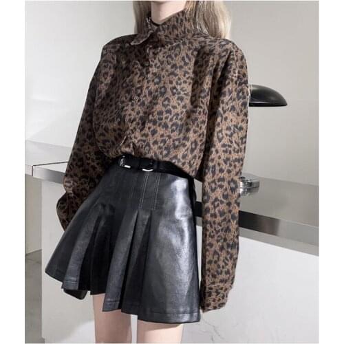 Ruibbit New Arrival Harajuku Black PU Leather Mini Skirt Women High Waist Pleated Skirts Punk Girls Chic Streetwear Short skirts