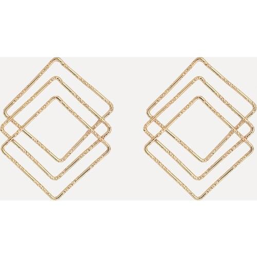 Statement Earrings Gold 2020 Rhombus Geometry Square Shaped Earrings Jewelry for Women Party Brincos