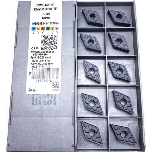 10Pcs DNMG150604 TF IC907 IC908 Carbide Inserts CNC Lathe Turning Cutter DNMG Tools