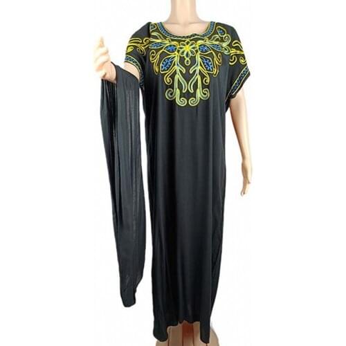 Dashiki African Dresses For Women New Fashion Abaya Dress Lady Elegant Oversized Dress Africa Embroidery Long Maxi Dresses 2021