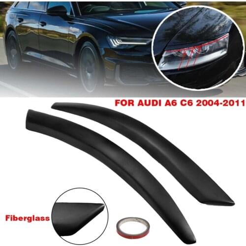 Car Headlight Eyebrow Cover Trim head light lamp Sticker for Audi A6 C6 2004-2011