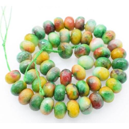 Loose beads yellow green jasper roundel 12*8mm faceted 15inch for making jewelry wholesale beads nature FPPJ