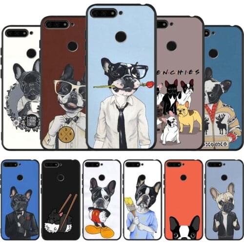 French bulldog black Silicone Phone Case For honor 30 20 Pro 8 8X 9 10 20 Lite Mate 10 20 30 Lite Pro cover