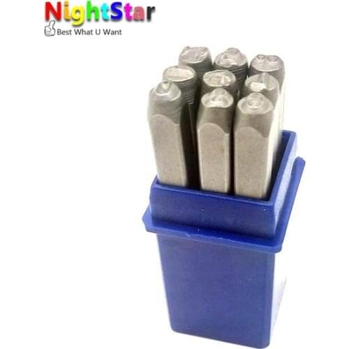 9pcs 4mm 6mm DIY Stamps Digital punch Numbers Set Punch Steel Metal Die Tool Case Craft 5/32 inch 1/4inch