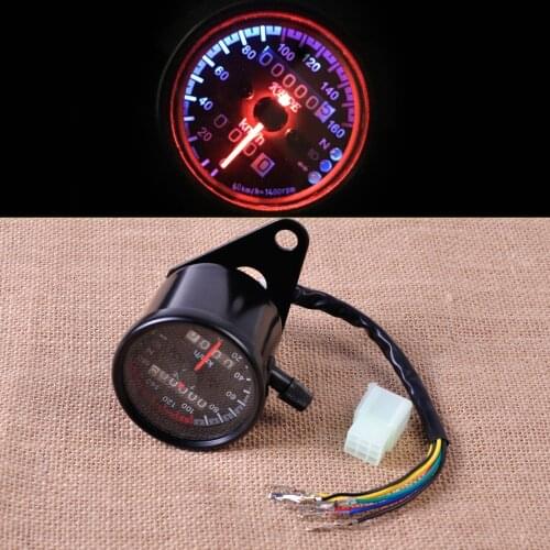 CITALL Motorcycle LED Odometer Speedometer Gauge with Indicator Light Reset Switch For Harley Honda Yamaha Bobber Chopper