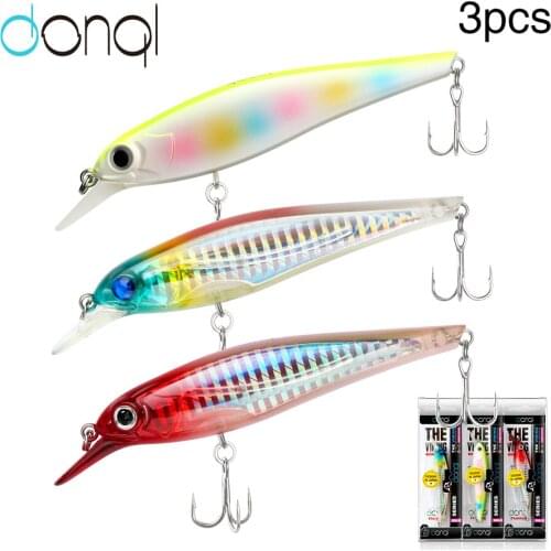DONQL 3Pcs Fishing Lure Minnow Bait wobbler Floating Crankbait Bass Fishing Tackle Artificial Quality Hard Lure Carp Swimbait