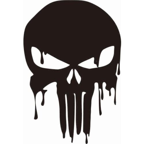 LLY-0538 Hot Sell Red Bloody Punisher Skull Personalized Cars Stickers Decorative Decals PVC Car Body Cartoon Creative Sticker