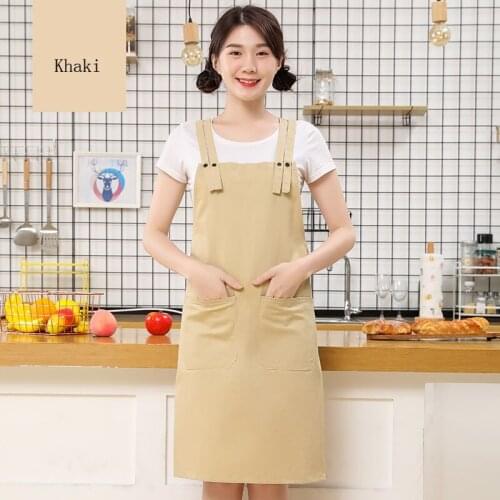 Cotton Women Cooking Apron Manicure Maternal and Infant Work Clothes Milk Tea Shop Gardener Barbershop Pinafore