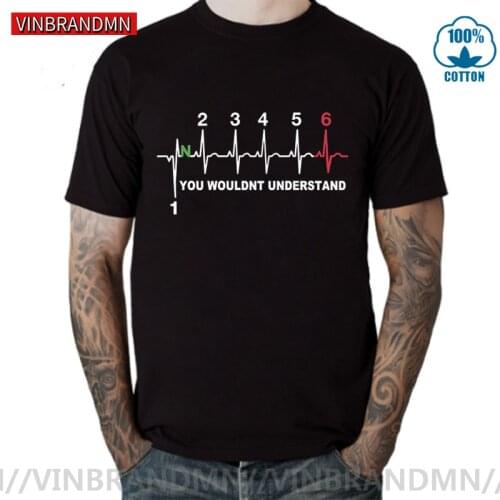 Motorbike Tshirt Heartbeat You Wouldnt Understand 1N23456 Men T shirt Motorcycle Gear Shift T-Shirt Vinbrandmn Moto Bike Top Tee