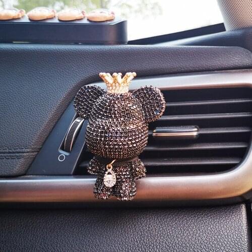 Cartoon Crystal Bear Car Ornaments Auto Interior Decorations Diamond Doll Toys Ornament Accessories for Child Girl Women