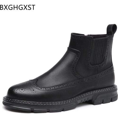 Brogues Men Platform Boots Man Chelsea Boots Loafers Men Ankle Boots Slip on Shoes Men Luxury Designer Shoes Zapatillas Hombre