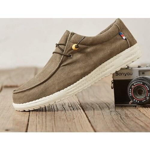 2021 New Fashion Male Outdoor Walking Footwear Canvas Boat Shoes Mens Casual Shoes Comfortable Loafers Lightweight Sneakers