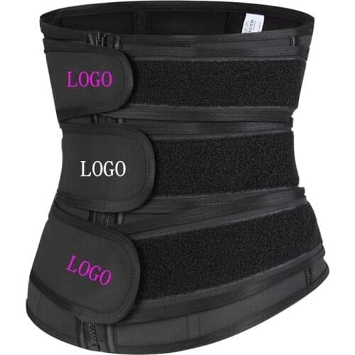 2020 New Custom Logo Compression Long Adjustable 3 Belt Slimming Tummy Control Workout Back Support 3 Strap Latex Waist Trainer