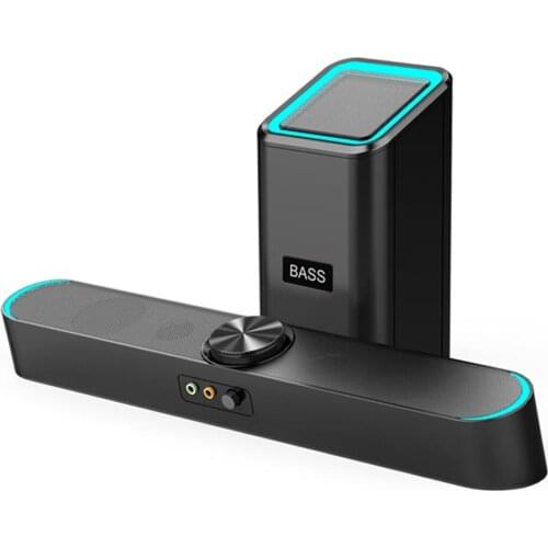 SADA D-238 Newest Desktop Computer Speaker 4D Stereo Super Bass Subwoofer Speakers 3.5mm Wired Soundbox USB Powered Speaker