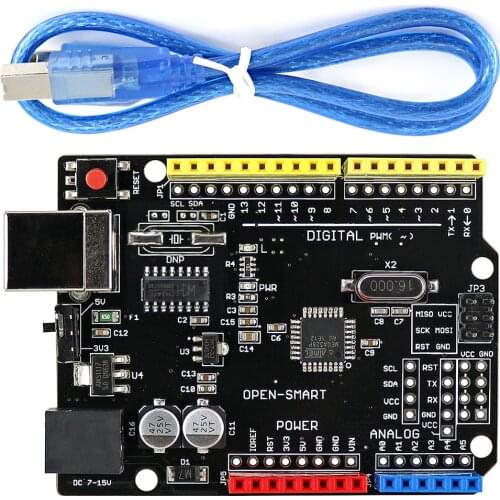 5V / 3.3V OPEN-SMART R3 Board (CH340G) ATMEGA328P Chip Development Board with USB Cable Compatible for Arduino