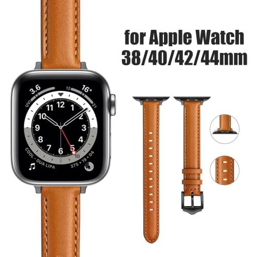 Cowhide Leather Strap For Apple Watch Series 6 5 4 3 2 1 38mm 40mm 42mm 44mm Bracelet Luxury Watchband Bands Elegant Gift