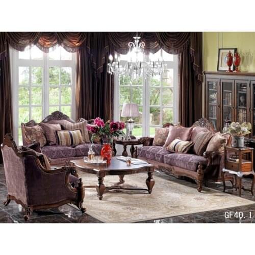 French style fabric sofa set for living room and sofa chair for living room from China factory GF40.1