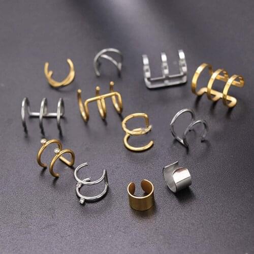 3PCS Women Girls Ear Cuffs Simple Creative Cartilage Earrings Non Pierced Earrings Irregular Earrings Jewelry Accessories