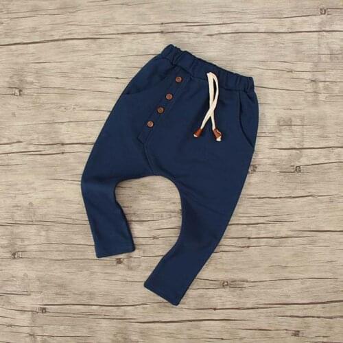 Boy Pants Kids Spring Autumn Clothes children pants for baby boys harem pants factory four buttons solid Trousers