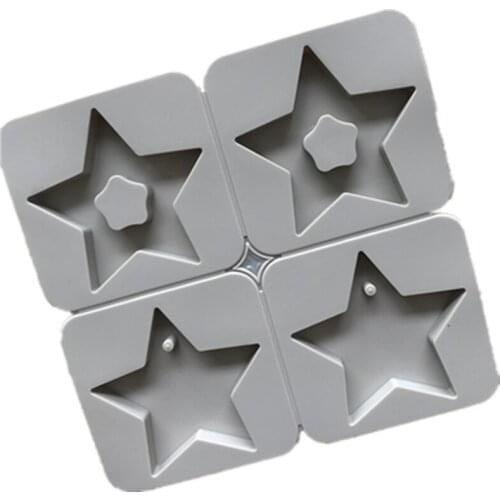 Silicone Mold 4 Cavity star, Pentagon Heart Shape Pendant Mold DIY Perfume Clay Resin Craft Mold Handmade H503