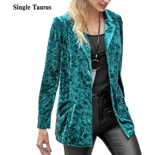 Женские бархатные пиджаки Single Taurus China At AliExpress