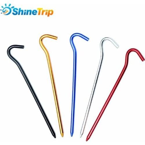Tent Nail (10 pcs) 18cm Question Mark Shape Lengthen Tent Nail Aluminium Alloy Stake Camping Equipment Tent Peg