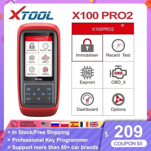 XTOOL 2019 X100 PRO2 Auto key programmer OBD2 Scanner car diagnostic odometer adjustment code reader EEPROM adapter Free Update