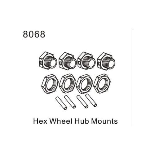 ZD Racing 4 Sets 17mm Wheel Hex Hub Adapter Mounts for 9116 08427 1/8 2.4G 4WD Rc Car Parts Hexagonal wheel seat group coupler