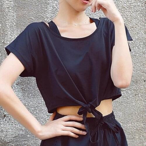 Womens Sports T-Shirt Summer New Quick-Drying Breathable Short-Sleeved Running Fitness Clothes Short Loose Solid Yoga Wear Tops