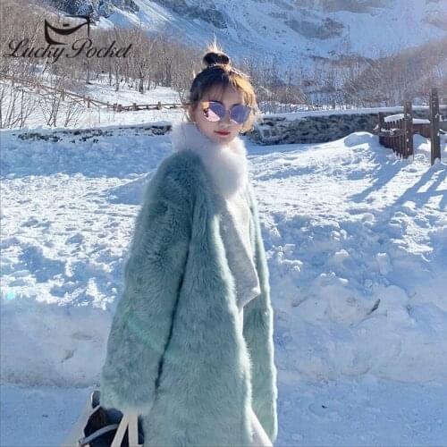 Women Winter Thick Warm Solid Color Fashion New Loose Long Fur Leather Ladies Elegant Brand Comfortable Parkas Ladies Coat ML494