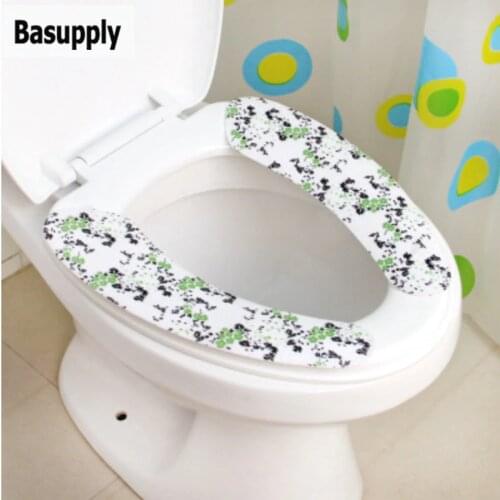 1 pair Warmer Toilet Seat Cover Closestool Mat Washable Soft Seat Cover Pad trimmed Toilet Cushion Bathroom Accessory