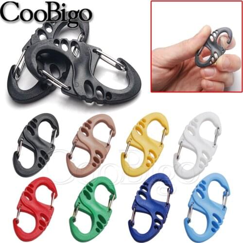 10pcs Colorful Carabiner S Shape Snap Clip For Key Chain Outdoor Camping Backpack Climbing Paracord Survival Gear Buckles Kits