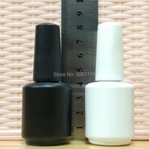 15ml White/Black Glass Nail Polish Bottle Empty With A Lid Brush Empty Cosmetic Containers Nail Glass Bottles with Brush 20pcs