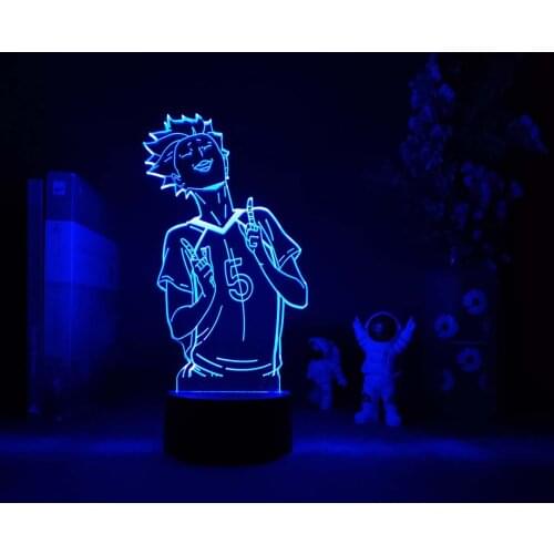 Anime Figure Tendou Satori from Haikyuu 3D LED Night Light Art Drawing Deco Desk Lamp Novelty Upward Lighting Acrylic Otaku Gift