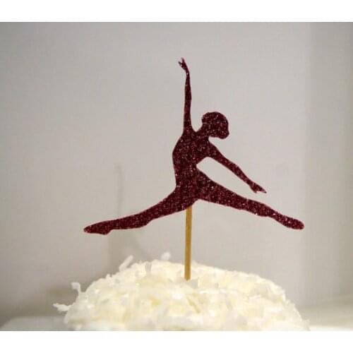 Glitter Ballet Dancer Cupcake Toppers girls birthday party Wedding Bridal Shower Engagement Hens Night Party food picks