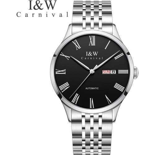 CARNIVAL Brand Luxury Automatic Business Watch Man Waterproof Fashion Calendar Sapphire Mechanical Wristwatch Relogio Masculino