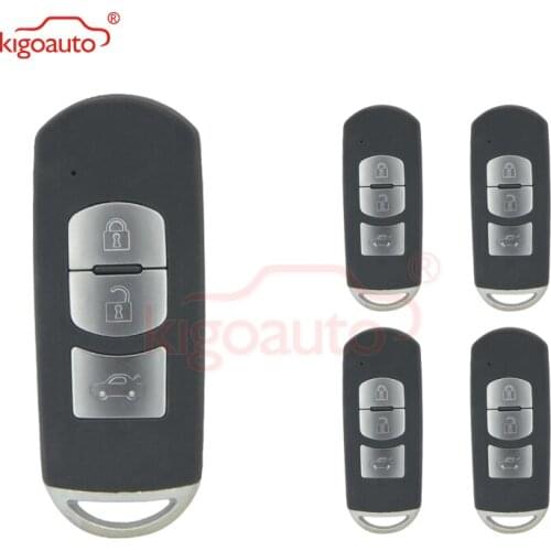 Kigoauto 5pcs New Style Car Key Cover 3 Button For Mazda Replacement Smart Key Shell