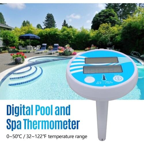 Solar Powered Digital Pool and Spa Thermometer Floating Swimming Pool Water Temperature Detector with String