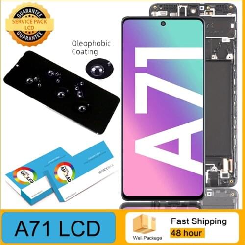 100% Original Display for SAMSUNG Galaxy A71 A715 A715F A715FD LCD with frame Touch Screen Digitizer Repair Parts