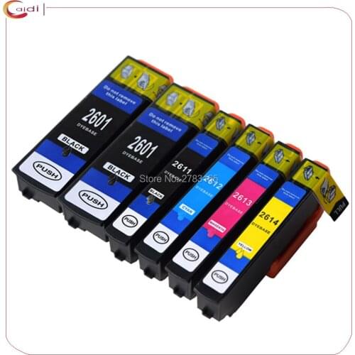 6PCS compatible 26XL T2601 T2621 T2631 printer ink cartridge For Epson XP-600 XP-820 XP-600 XP-605 XP-700 XP-800 XP520 XP620