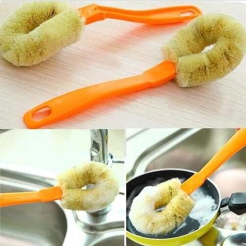 Kitchen Wash Dishes Degreasing Cleaning Brush Rust Removing qu wu shua Pot Brush Non-Stick Oil Long Handle Dish Brush
