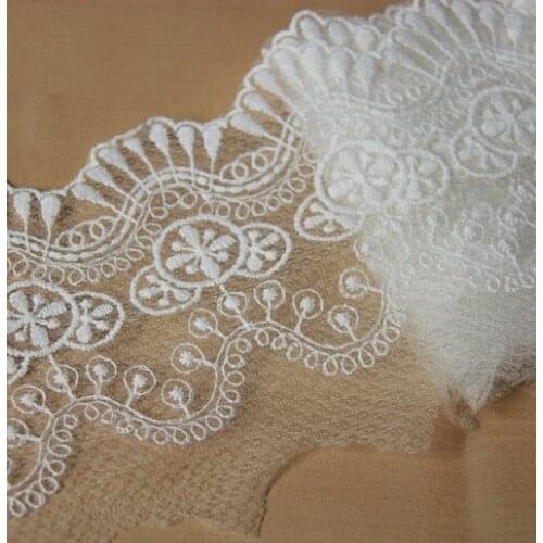 Hot selling fine exquisite mesh lace ribbon white 11cm width 10yards wedding DIY zakka lace