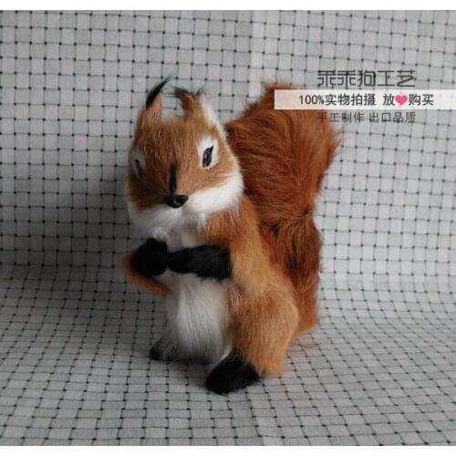 Simulation cute squatting fox 17x8x17cm model polyethylene&furs fox model home decoration props ,model gift d787