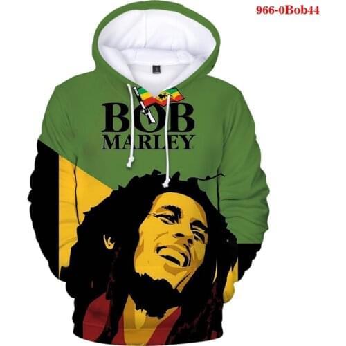 2021 Harajuku 3d Hoodies Bob Marley Print Mens Clothing Sweatshirts Autumn Casual Hoodie Women Hip Pop Bob Marley Clothes